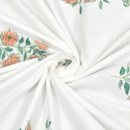 Haus & Kinder Multicolor 100% Cotton Floral 186 TC King Flat Bedsheet with 2 Pillow Covers image 5