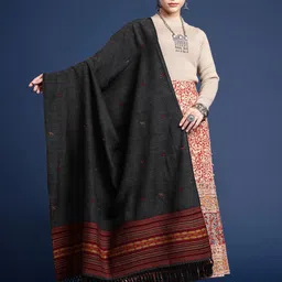 Taavi Geometric Woven Design Kullu Shawl image 2