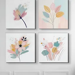 nestroots Canvas 4 Piece Wall Square Paintings Wall Art - 18 x 18 In-picture-37