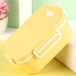 fab n funky Double Layer Lunch Box With Clip Lock Closure - Yellow-picture-23