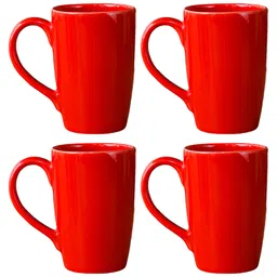 Femora Red Set Of 4 Ceramic Coffee Mug  (Color May Vary) - 360 ml-picture-46