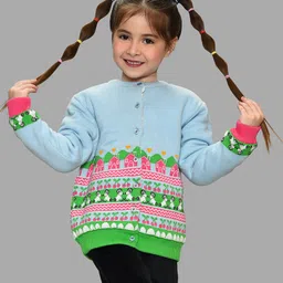 Mi Arcus 100% Cotton Full Sleeves Garden Theme Designed Sweater - Multi Colour-picture-32