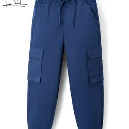 arias by lara dutta Arias Cotton Woven Full Length Trouser With Cargo Pockets - Navy Blue-picture-41