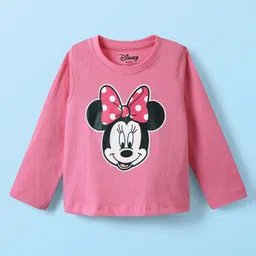 Babyhug Disney Single Jersey Knit Full Sleeves Night Suit with Minnie Mouse Graphic - Pink image 2