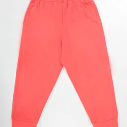 Kiddopanti Cotton Knit Solid Jogger Track Pant - Coral image 3