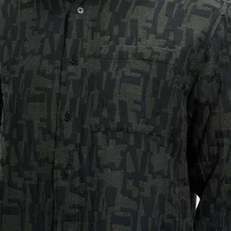 HIGHLANDER Men Relaxed Fit Spread Collar Abstract Printed Cotton Casual Shirt image 2