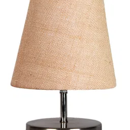 Devansh Beige Jute Round Metal Steel Table Lamp image 4