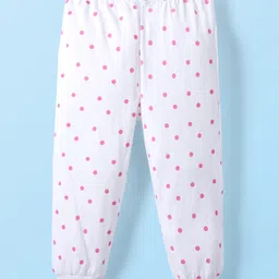 Babyhug Disney Single Jersey Knit Full Sleeves Night Suit with Minnie Mouse Graphic - Pink image 4