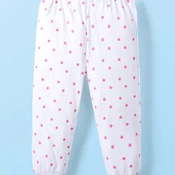 Babyhug Disney Single Jersey Knit Full Sleeves Night Suit with Minnie Mouse Graphic - Pink image 5