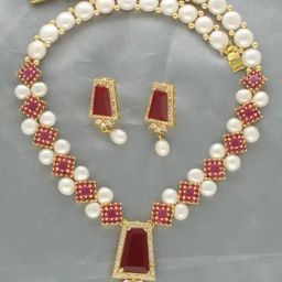Sri Jagdamba Pearls Splendor Pearl Necklace & Earrings Set-picture-43