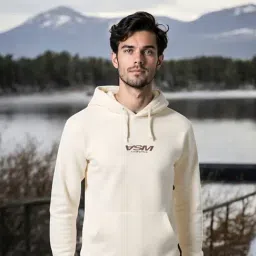 A Skating Monk by Woodland Beige Regular Fit Solid Hoodies image 4