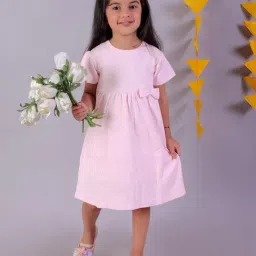 The Mom Store Girls Pink Cotton Printed Casual Dress-image-69