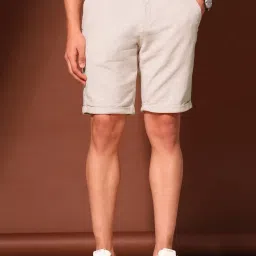 U.S. Polo Assn. Denim Co. Beige Cotton Slim Fit Printed Shorts image 4