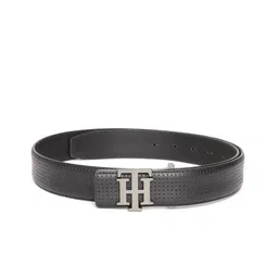 Tommy Hilfiger Men Black Textured Leather Belt-picture-30