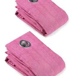 Saral Home Pink Cotton Plain Curtain-picture-33