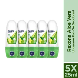Rexona Women Deodorant Underarm Roll On Aloe Vera 72 Hour Odour Protection - Pack Of 5 image 2