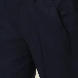 Fabindia Navy Slim Fit Elasticated Trousers image 4