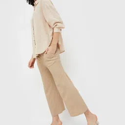 Ginger by Lifestyle Beige Regular Fit Mid Rise Pants image 4