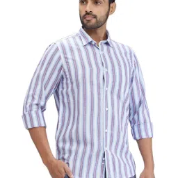 Colorplus Blue Contemporary Fit Striped Shirt image 4