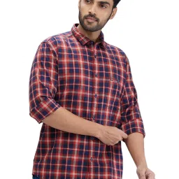 Colorplus Red Tailored Fit Checks Shirt image 4