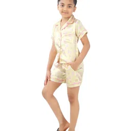 Tiny Girl Yellow Barbie Printed Night Suit image 4