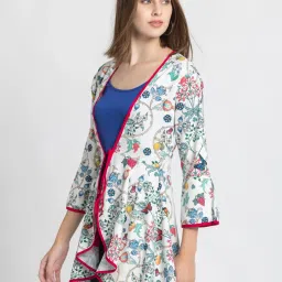 SHAYE Multicolor Floral Print Shrug image 4
