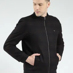 Monte Carlo Navy Blue Regular Fit Checks Jacket image 4