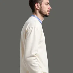 A Skating Monk by Woodland Off White Regular Fit Solid Sweatshirts image 3