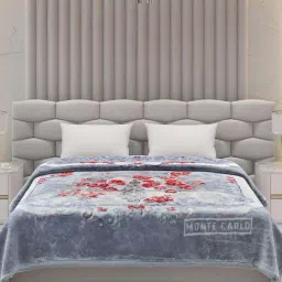 Monte Carlo Blue Polyester 1000 GSM Double Bed Winter Blanket-image-15