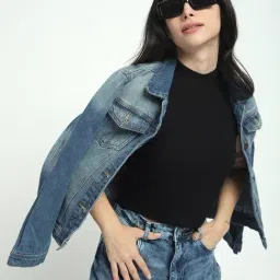 R&B Black Viscose Slim Fit Top image 3