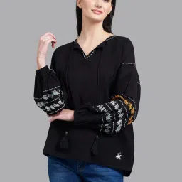 Beverly Hills Polo Club Black V Neck Top-picture-10