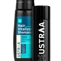 Ustraa Hair Vitalizer Shampoo & Black Deodorant Body Spray-picture-25