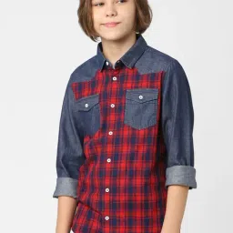 Jack & Jones Junior Red Checks Full Sleeves Shirt-picture-40