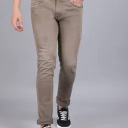 Cantabil Brown Cotton Regular Fit Jeans-image-6