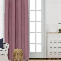 Saral Home Mehroon Cotton Plain Curtain image 2