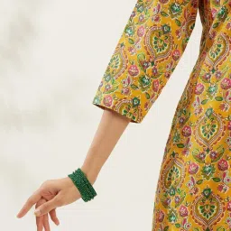 Daali Yellow Regular Fit Printed Kurta image 4