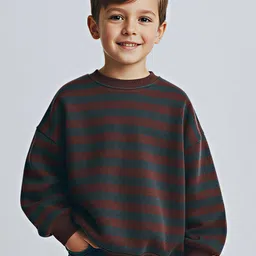 Alan Jones Kids Striped Round Neck Sweatshirt-image-55