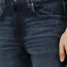 Louis Philippe Navy Cotton Slim Fit Jeans image 4