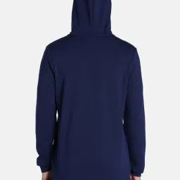 Puma Navy Slim Fit Logo Print Cotton Hooded Jacket image 2
