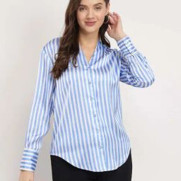 Fablestreet Blue Printed Casual Shirts-picture-1
