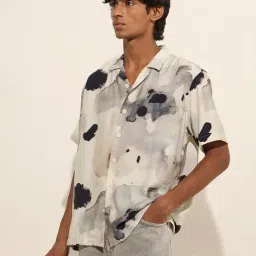 nuon men Nuon by Westside Off-White Abstract Printed Relaxed-Fit Shirt-picture-10