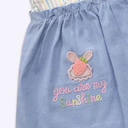 Babys Day Girls Stripped Print Flutter Sleeve Fit & Flare Knee Length Dress With Brief image 3