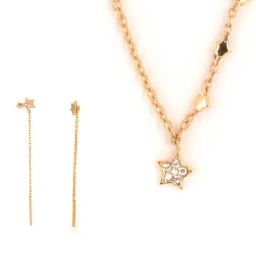 Shaya 925 Silver Gold Plated Starry Night Earrings and Necklace Matching Set for Women-picture-4