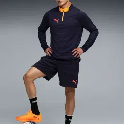 Puma New Navy IndividualCUP 1/4 Zip Regular Fit Football Track Jacket image 3