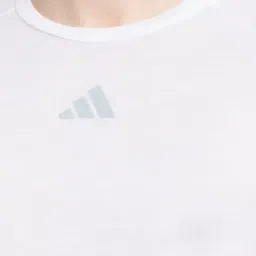 Adidas White Regular Fit Self Pattern Sports T-Shirt image 5