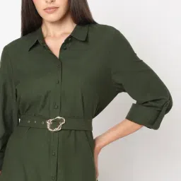 Vero Moda Olive Regular Fit Shirt Dress-picture-28