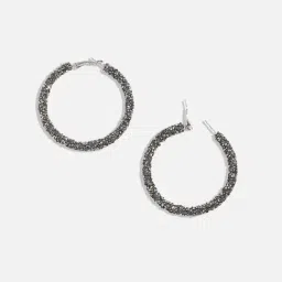 Sohi Women's Embellished Cluster Circular Stud Earrings  Black-picture-24