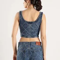 Calvin Klein Jeans Blue Cotton Regular Fit Printed Top image 2