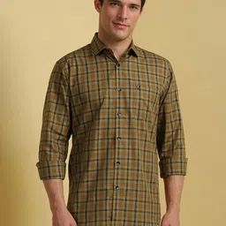 Allen Solly Men Slim Fit Spread Collar Tartan Checked Cotton Casual Shirt-picture-29