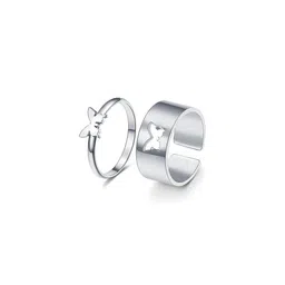 Teeragaj Set Of 2 Stainless Steel Butterfly Adjustable Finger Rings-picture-23